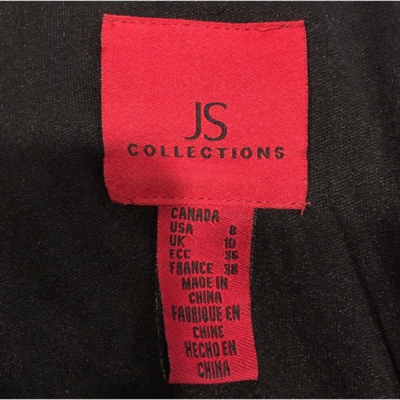 JS Collection Dress Womens 8 Red Pink Black Sheath‎ Dress Shutter Pleats Preppy - Picture 8 of 9